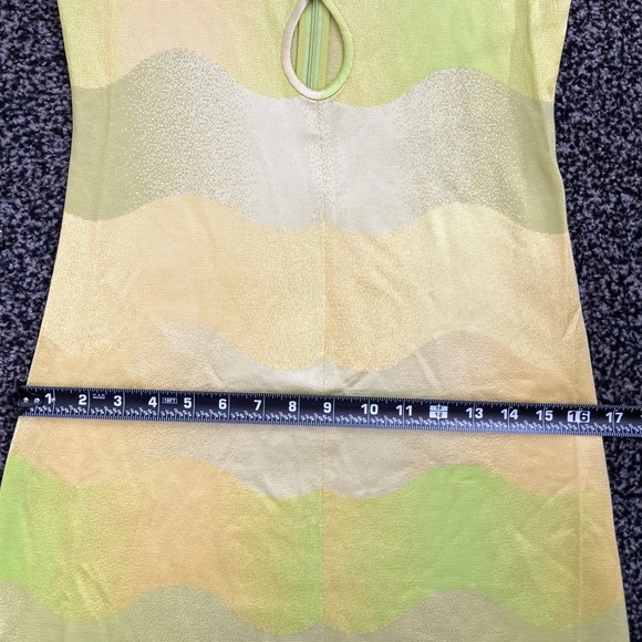 Alexis Serena Dress Lime Waves Cut out Maxi dress S XS jacquard long sleeve - Picture 6 of 14